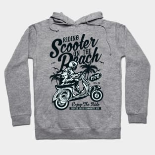 Riding Scooter On The Beach Hoodie